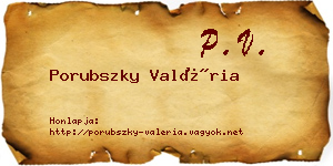 Porubszky Valéria névjegykártya