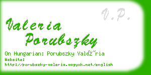 valeria porubszky business card
